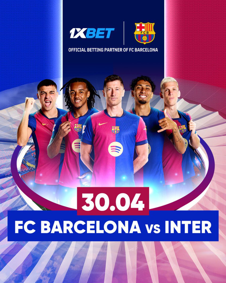 El súper ultra poderoso Barcelona se juega las semifinales de la Champions contra el Inter 😮‍💨🚬

Vive el partido junto a 1XBET, si se registran con el código “VNQSM” les van a duplicar su primer depósito 💸 

Link: 1xplayers.com/zNbvfSqD
