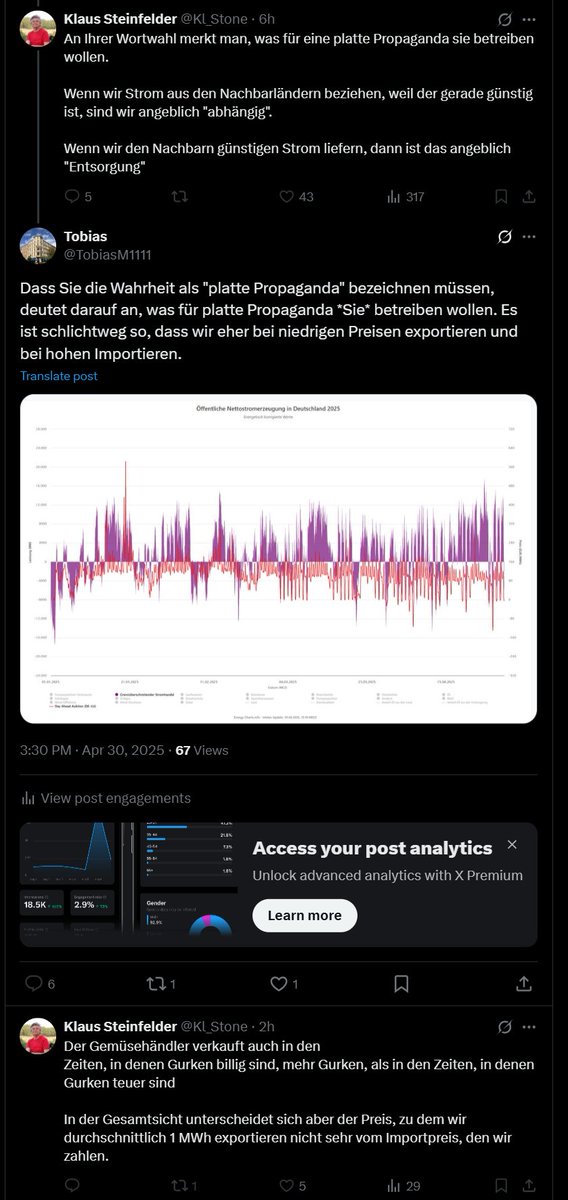 Der abgehalfterte Ewendelobbyist (wie es wohl so schön heißt) verbreitet Desinfos und bezeichnet Korrekturen davon als "platte Propaganda". Nachdem auch das scheitert, vergleicht er Stromerzeugung mit Gemüsehandel. Ihm war wohl klar, wie schwach das ist, daher musste er blocken.