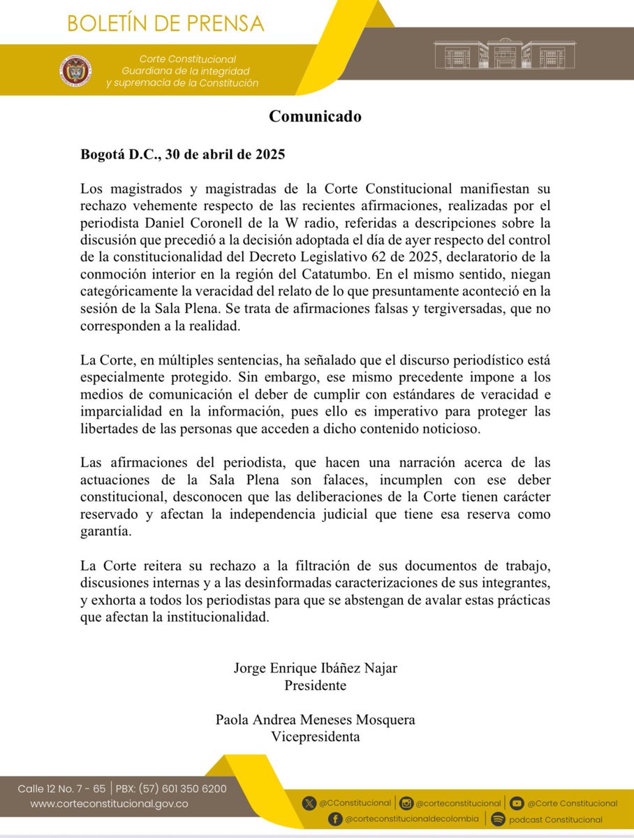 Corte Constitucional tweet media