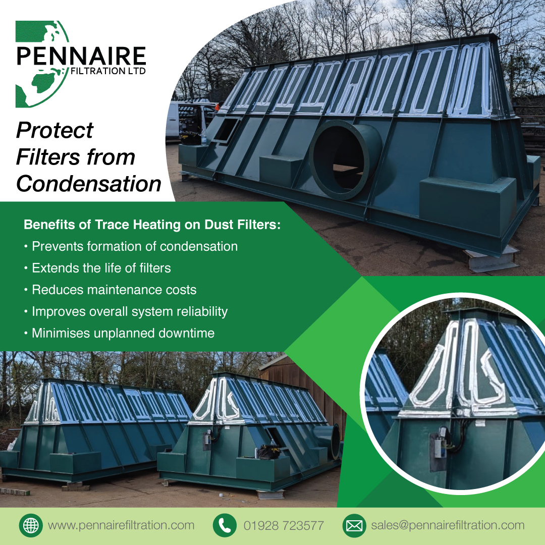 By applying #electric trace heating cables to the #filter's structure, the metal surfaces are kept just warm enough to prevent #condensation from forming. The system automatically regulates its temperature, providing continuous #protection against the cold, without overheating.