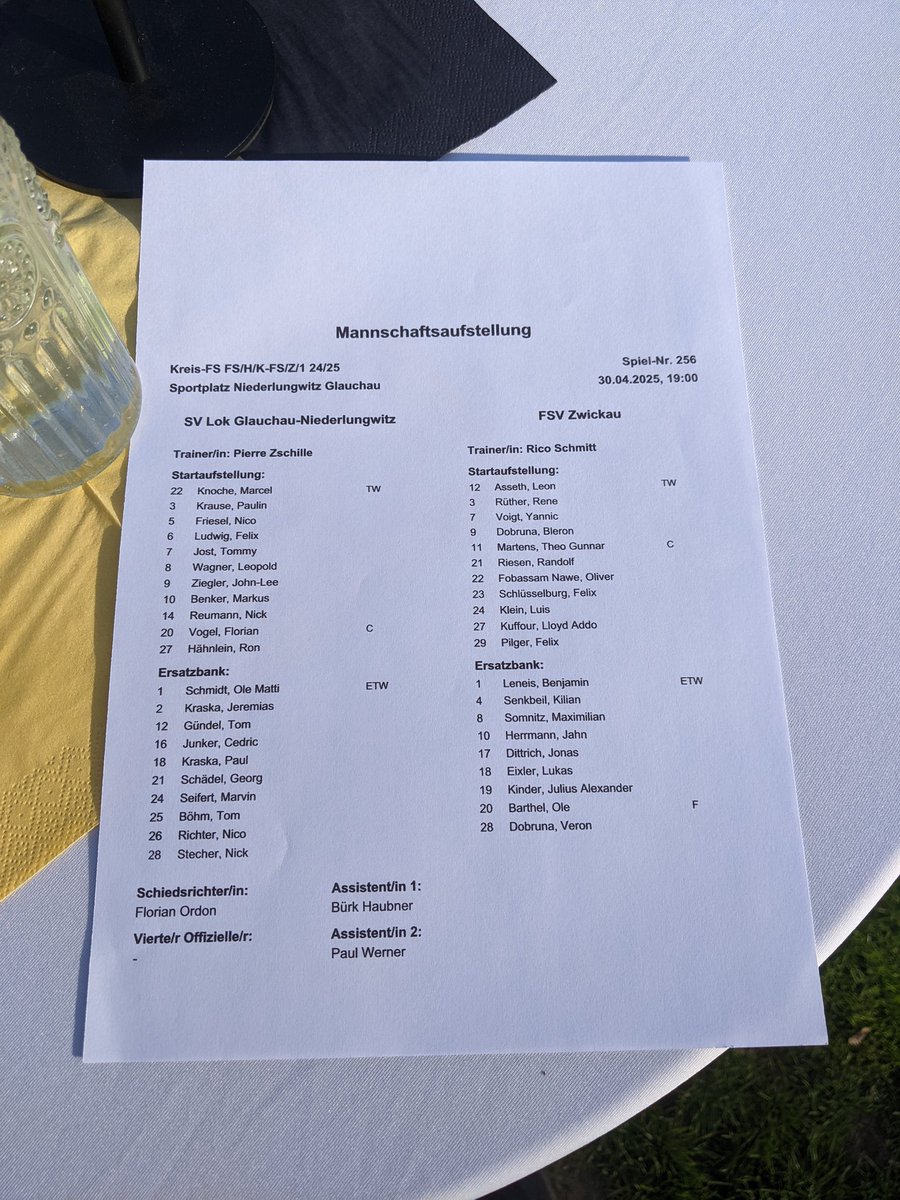FSVZwickau's tweet photo. 📄 Die Aufstellungen - aus unserer U19 sind Ole #Barthel und Julius Alexander #Kinder dabei, zudem läuft Bleron #Dobruna, der Bruder von Veron, mit auf...
#SVLFSV https://t.co/fEYT5J4n9J