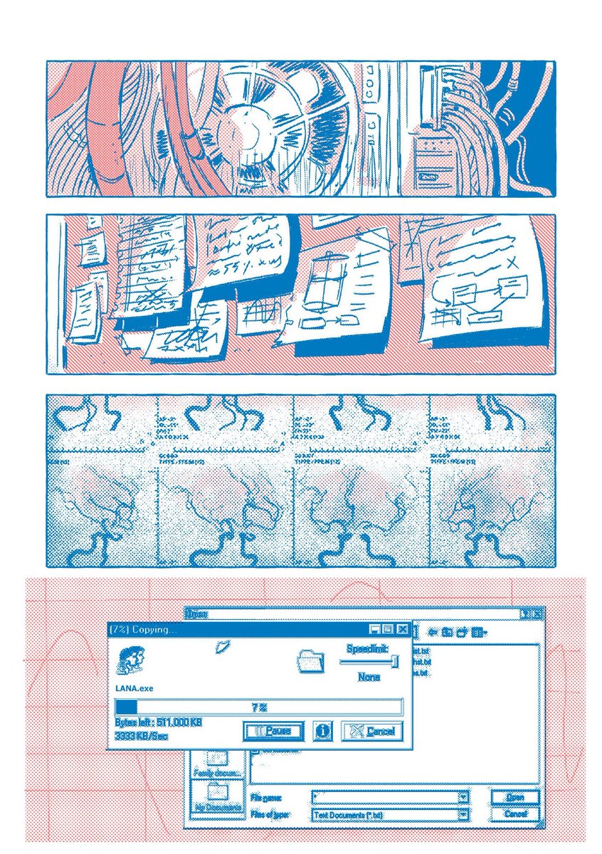 small preview of the first 10 pages of my comic from SBCF '24, 'rewired', which has been nominated for a minicomic award :-] (1/3) 