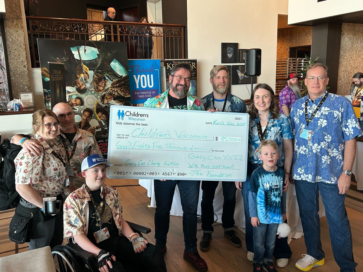 ExtraLife4Kids's tweet photo. Last month, @GaryCon in Lake Geneva, Wisconsin, raised over $85K for @childrenswi through their charity auction. Congratulations and thank you for supporting #extralife!๐ ๐ #gamingcommunity #gamingforgood #gameallday #gamerlifestyle #gamestagram https://t.co/Xr3BYaXslX