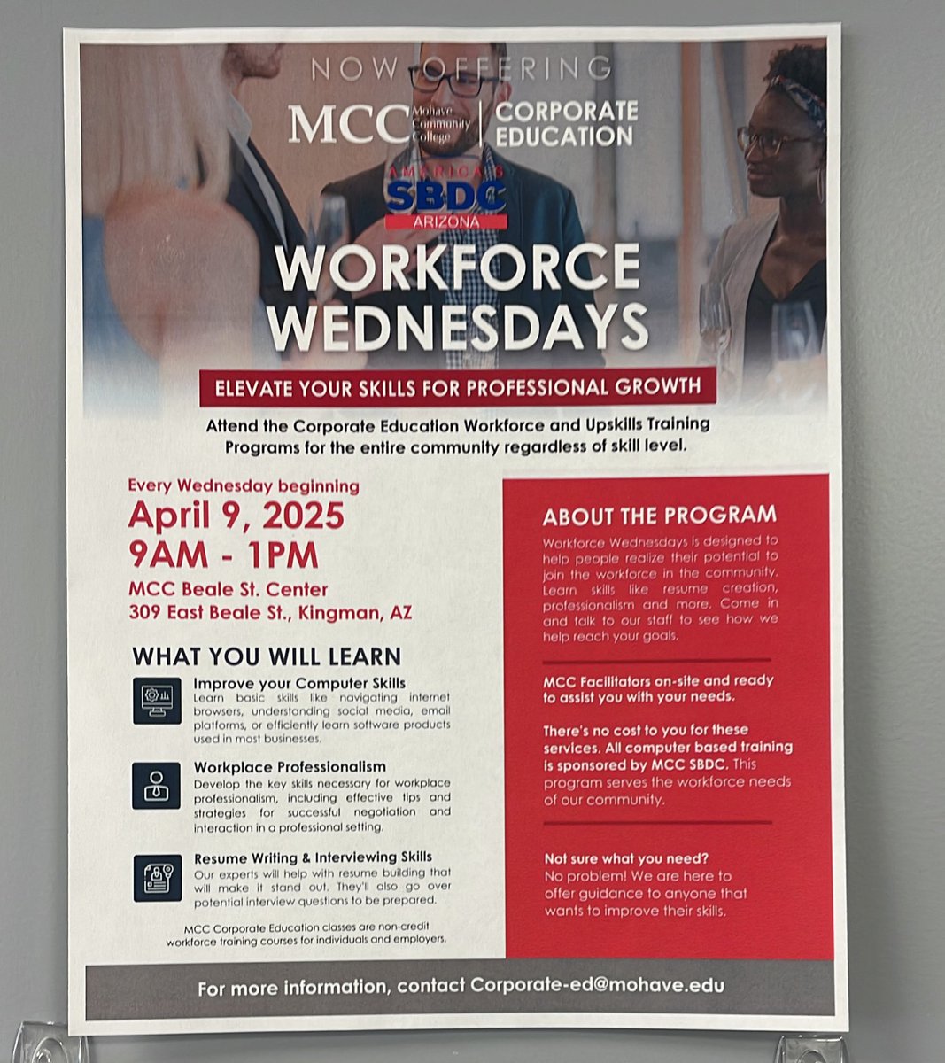 CasperReaves's tweet image. Do you know someone in Northern Arizona who is looking for a career change?  Mohave College is offering free career workshops on Wednesdays. #kingmanaz #careers