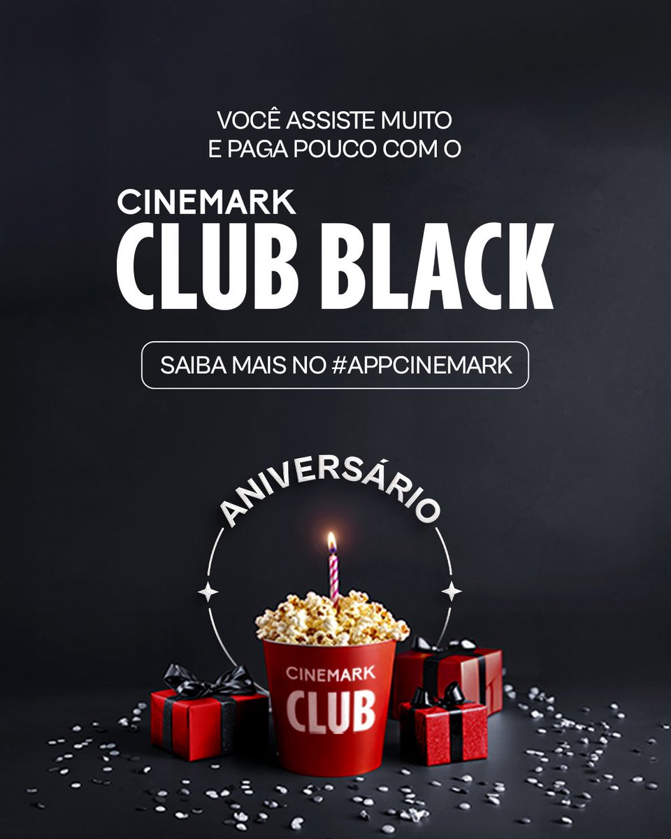 🎉 O Cinemark Club tá de aniversário e tem presente pra você! 🎬 Assine até hoje o plano Black por R$29,90 e aproveite promoções até 15/5: desconto no Snack Bar, meia-entrada extra e mais! 🍿✨ Corre pro link e aproveite! bit.ly/4lYwwks   #publicidade

*Baseado no valor