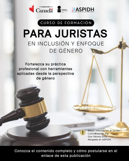 ASPIDHARCOIRIS's tweet image. 📢Profesional del derecho de San Salvador y La Libertad, postúlate al “Curso de Formación para Juristas en  Inclusión y Enfoque de Género”.  

🗓️Del 14 de junio al 26 de julio
⏰Sábados de 8:00 a.m. a 12:00 m.
⌛️7 sesiones

Inscripción:
forms.gle/DXF5n4sG1YEWUf…

@ASFC_CA