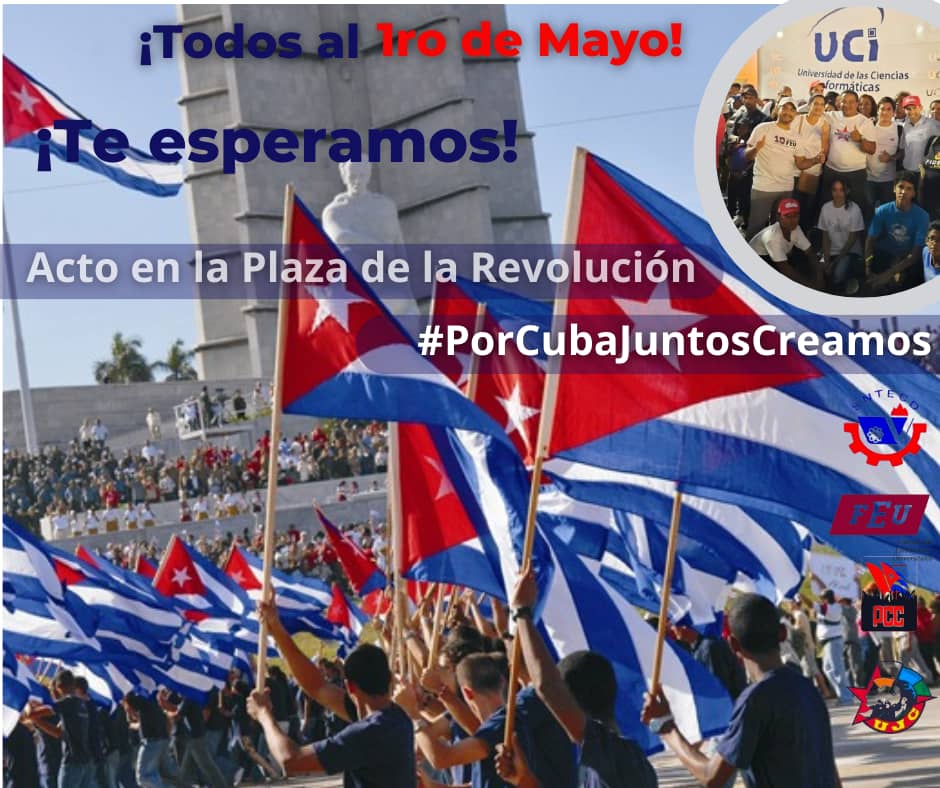 La UCI estará presente en la Plaza para desfilar en representación de todos los trabajadores de Cuba, juntos a nuestros jóvenes y poniendo en alto el espítitud de la universidad cubana por que #PorCubaJuntosCreamos <a href="/universidad_uci/">Universidad de las Ciencias Informáticas</a> <a href="/raydelmp/">Raydel Montesino Perurena</a> <a href="/CubaMES/">MES</a> <a href="/dellylien1/">Delly Lien González</a> <a href="/oneidageorgina2/">Oneida Georgina</a>
