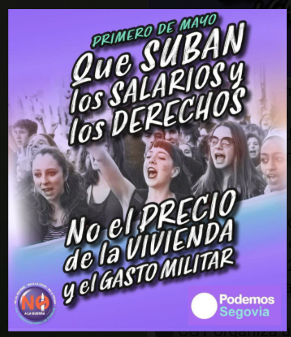 Podemos_Riaza's tweet photo. 📷 Vayas a la convocatoria que vayas, creemos que es importante utilizar esta jornada para dejar claro que no vamos a tolerar recortes ni rearme.
#Insumisas frente al rearme y por los derechos laborales
#Insumisos por la justicia social y el futuro
#1Mayo
#Segovia https://t.co/wpmxHj6jwT