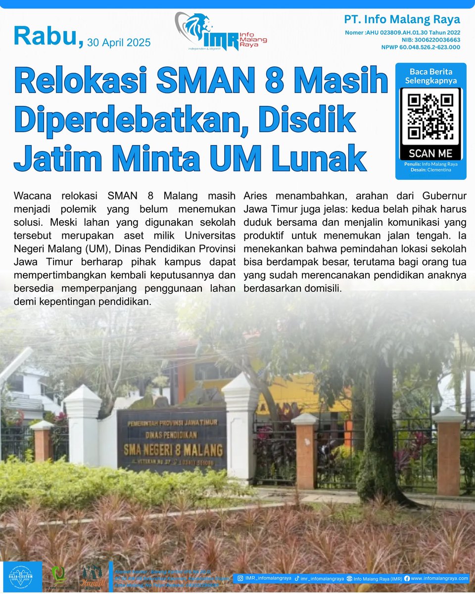 imr_malangraya's tweet photo. Edisi, 30 April 2025 https://t.co/GMvEcQxKPP