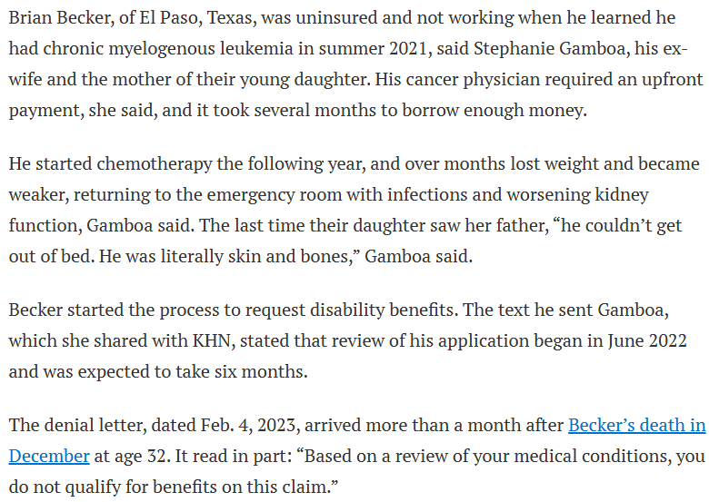 RyanHoleywell's tweet photo. @BrianC_LLS @brian_blase What many folks can't grasp is there's NO safety net for working-age adults who lack private insurance or Medicaid. Their lives have value. But if they want cancer care, their sole option is to beg and borrow. They often aren't successful. https://t.co/McsSgIDc5t https://t.co/30lyqrK39p