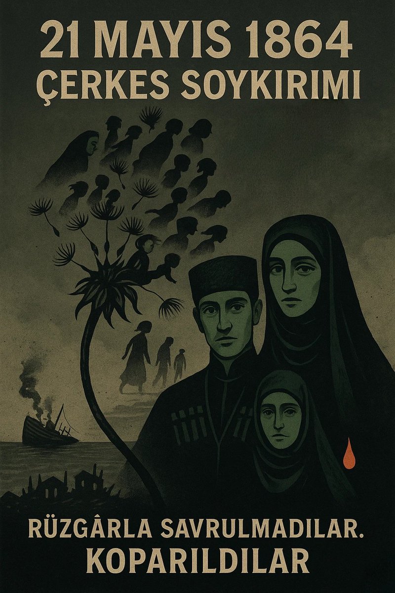 apiscanberk's tweet photo. They were not scattered by the wind. They were torn from their roots.
Mothers. Children. Elders.
Dandelions turned to ghosts, swallowed by sea and silence.
This was not exile. It was genocide.
21 May 1864 — a date carved in grief.
#Remember1864
#CircassianGenocide
#ÇerkesSoykırımı