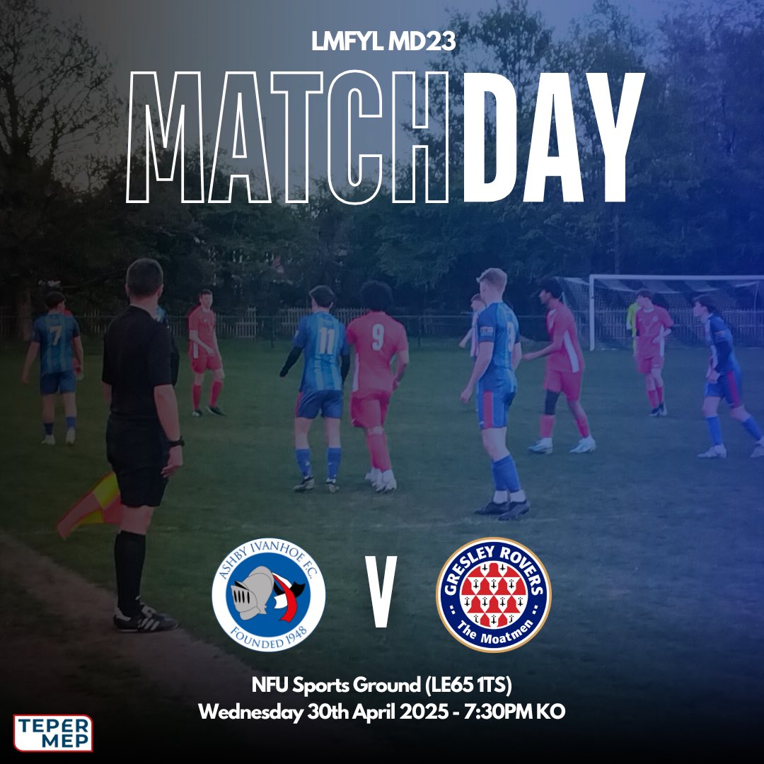 Tonight the lads play their final game of the season, as they take on Gresley Rovers U18 at the NFU. 

Best of luck lads. 🔵⚪️