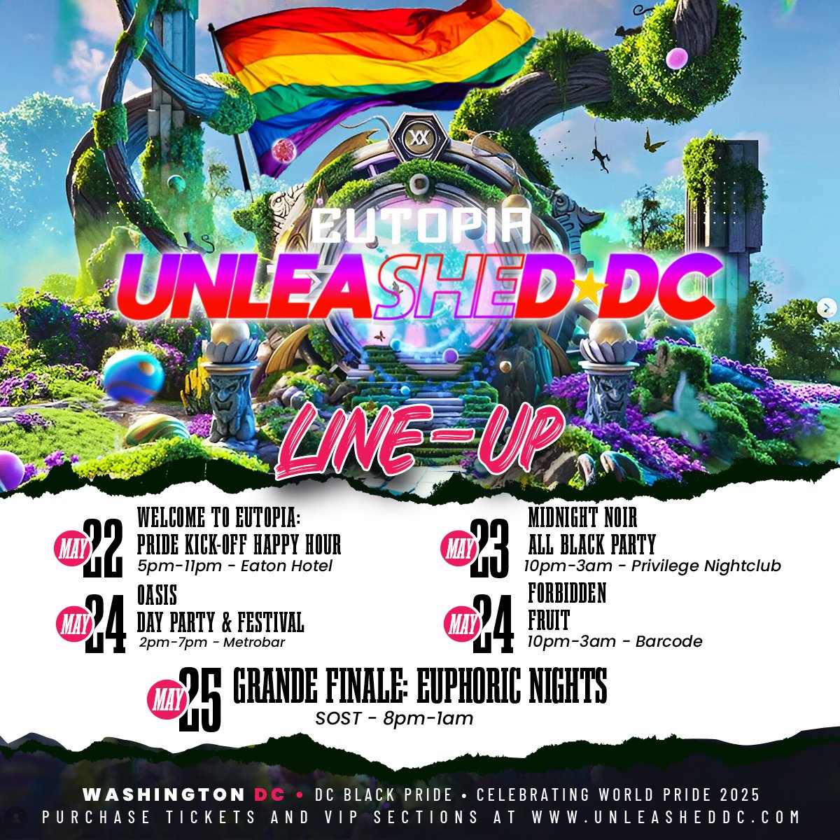 UnleashedDC's tweet image. We are 23 days away from DC BLACK PRIDE weekend in celebration of World Pride 2025!! RSVP, get tix or an All Access VIP pass to our lineup of events WOMEN: UnleashedDC.com