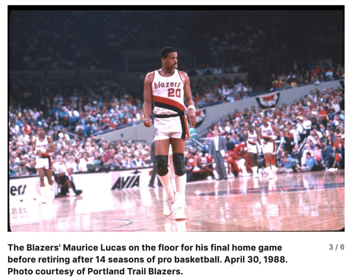 77Blazers's tweet photo. April 30, 1988 - @trailblazers legend #MauriceLucas played his last game in front of the #Blazers faithful at the #MemorialColiseum.
Lucas struggled from the field vs the @utahjazz, going 0-for-4 from the field and finished with 1 point, but he did gather a team-high 14 rebounds in 19 minutes off the bench. Lucas played 330 games with #Portland for a total of 4 1/2 season and 14 years overall in the #ABA and the @NBA. Lucas would move up the bench the following year, joining the staff of Portland coach #MikeSchuler for the 1988/89 season.
In his first run with the Blazers, Lucas helped the team to the 1977 @NBA Title and was selected to the #NBA All-Star Games in 1977, 78, and 79. and was on the 1978 All-NBA Second team. Lucas was also named to the All-Defensive teams in 1978 and 1979.
#ClydeDrexler led the Blazers today with 25 points and secured a PO career-high 6 steals, two shy of the team record set by @LionelHollins14 in 1977. @terryporter30 and #KevinDuckworth each added 19 points, while #JeromeKersey scored 17. #RichardAnderson came off the bench to add 14 more.
#KarlMalone had a then PO career-high with 37 points and grabbed 16 rebounds. Malone would top the point total six days later when the @utahjazz eliminated the Blazers in 3 games to 1.
#BobHansen added 23 points while #JohnStockton scored 20 and passed for 13 assists. #MarkEaton blocked 6 shots and grabbed 13 rebounds.
#RipCity #ThisDateinBlazersHistory #OTD
