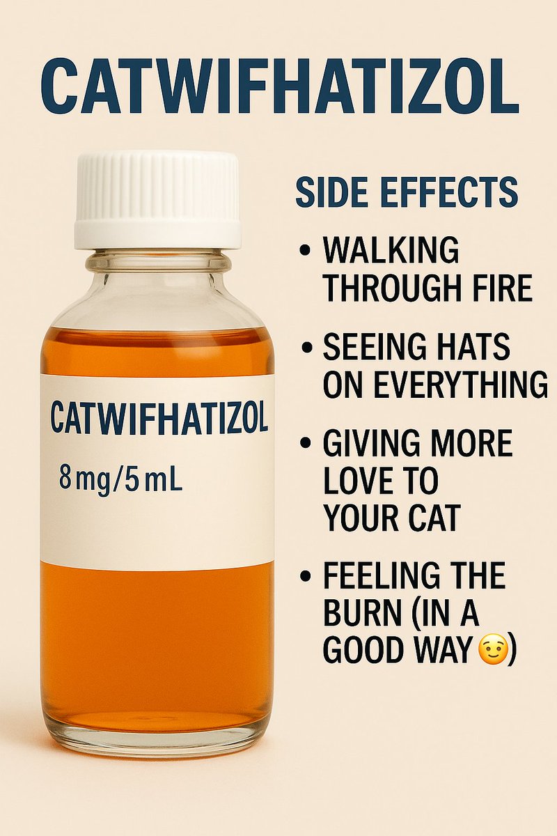 catwifhatsolana's tweet image. Catwifhat if it was a product of Big Pharma. $CWIF