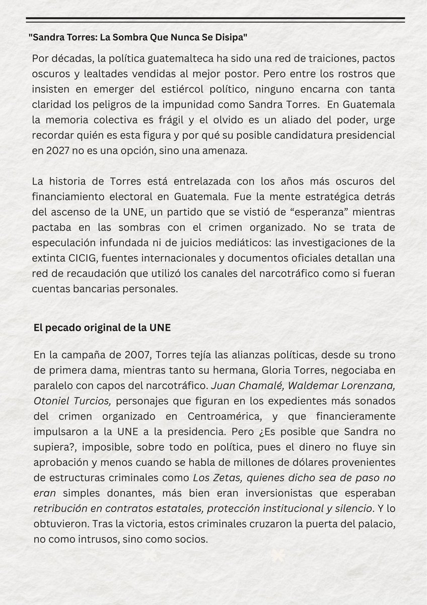 INDEPENDIENT25's tweet photo. Sandra Torres sigue tejiendo su red. https://t.co/OPcuXQuMJU