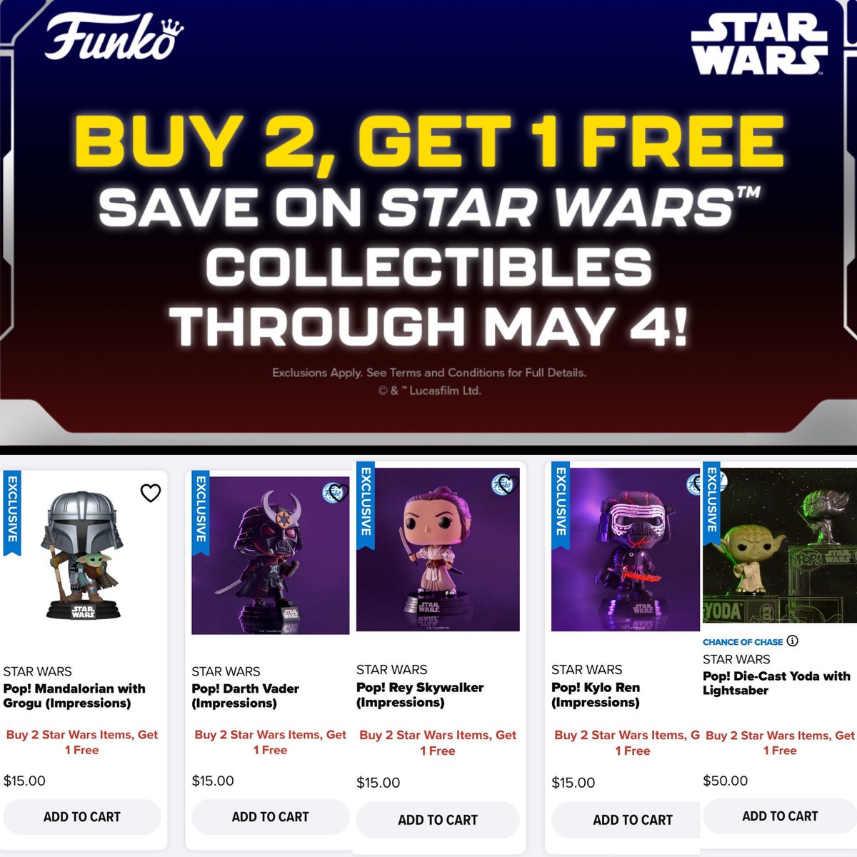 Buy 2, Get 1 Free Star Wars Sale is live at Funko! Ends May 4th. #ad

bit.ly/4jvzMln