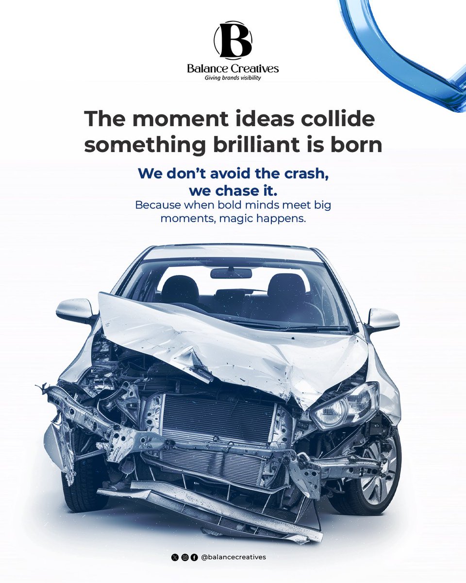 BalanceCreativ1's tweet photo. That moment ideas collide… and something brilliant is born.

At Balance Creatives, we don’t avoid the crash, we chase it.

Because when bold minds meet big moments, magic happens.

Let’s crash boundaries.

Let’s create differently. https://t.co/SHGwqPZXlS
