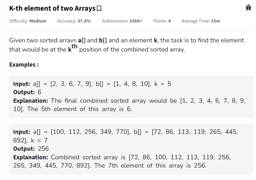 Shashank8839's tweet photo. 📅 Day 32 of #gfg160 — Binary Search on Two Arrays | #geekstreak2025 @geeksforgeeks 
Today’s GeeksforGeeks challenge really pushed me to think beyond the usual —#dsaeveryday #binarysearch #arrays #javascriptdsa #devlife #shashankcodes #dsachallenges #kthsmallestelement https://t.co/XGgauftTEd