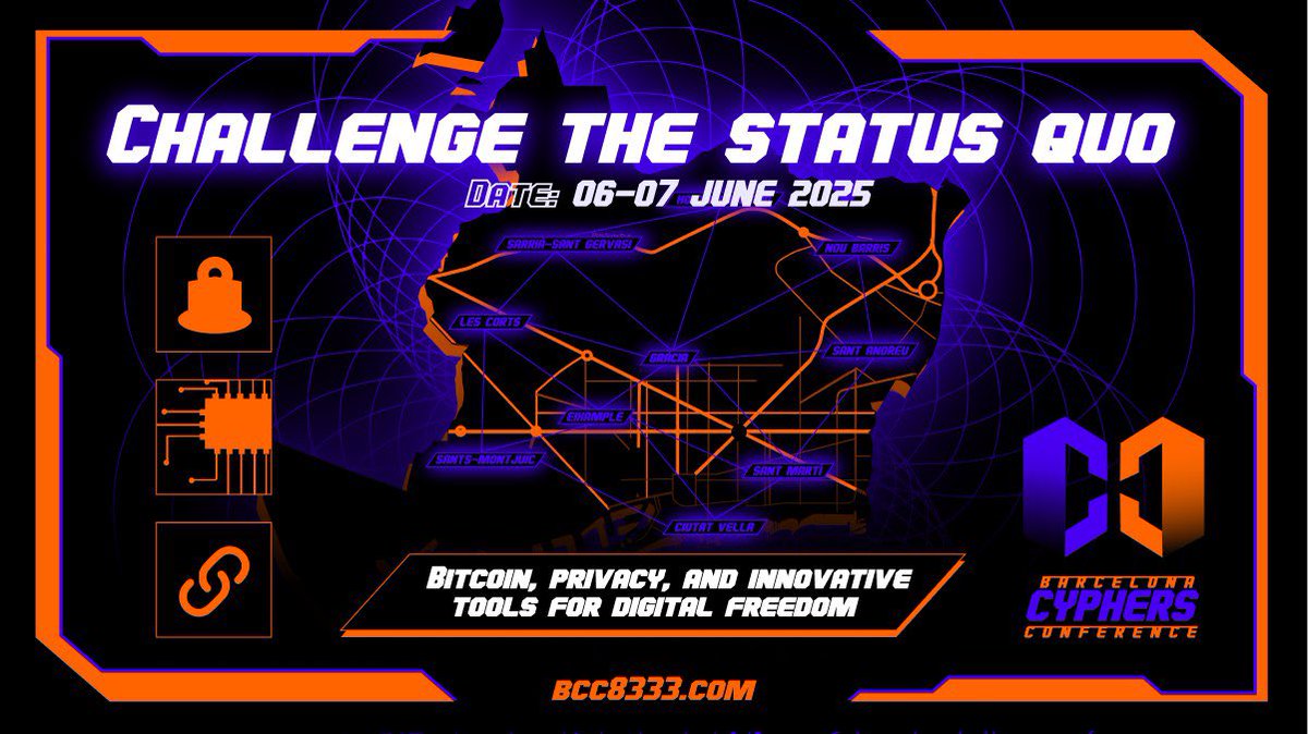 🤝 ¡Nos unimos con <a href="/bcc8333/">BCC 8333</a>! 

Primero #BCC8333 en Barcelona 🏙 y luego #WoB2025 en Madrid 🏛.

Juntos impulsamos a España como referente en Bitcoin y soberanía digital 🧡⚡️

#Bitcoin #Cypherpunk

🎟 Gracias a esta alianza, ofrecemos un 10% de descuento para BCC8333

¡Usa el