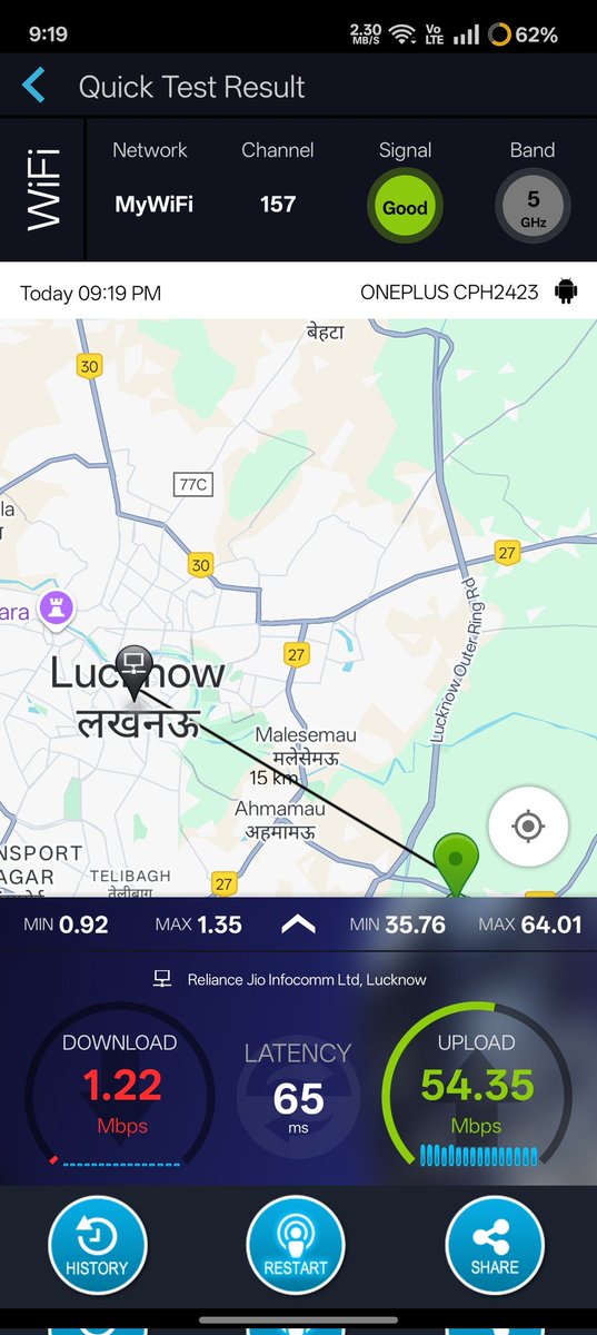 pawan_wind's tweet photo. @JioCare No one visited, No one even called me and this is the current internet speed. If you guys cannot resolve a simple problem please take your device and close my connection. https://t.co/z6euwyIkEq