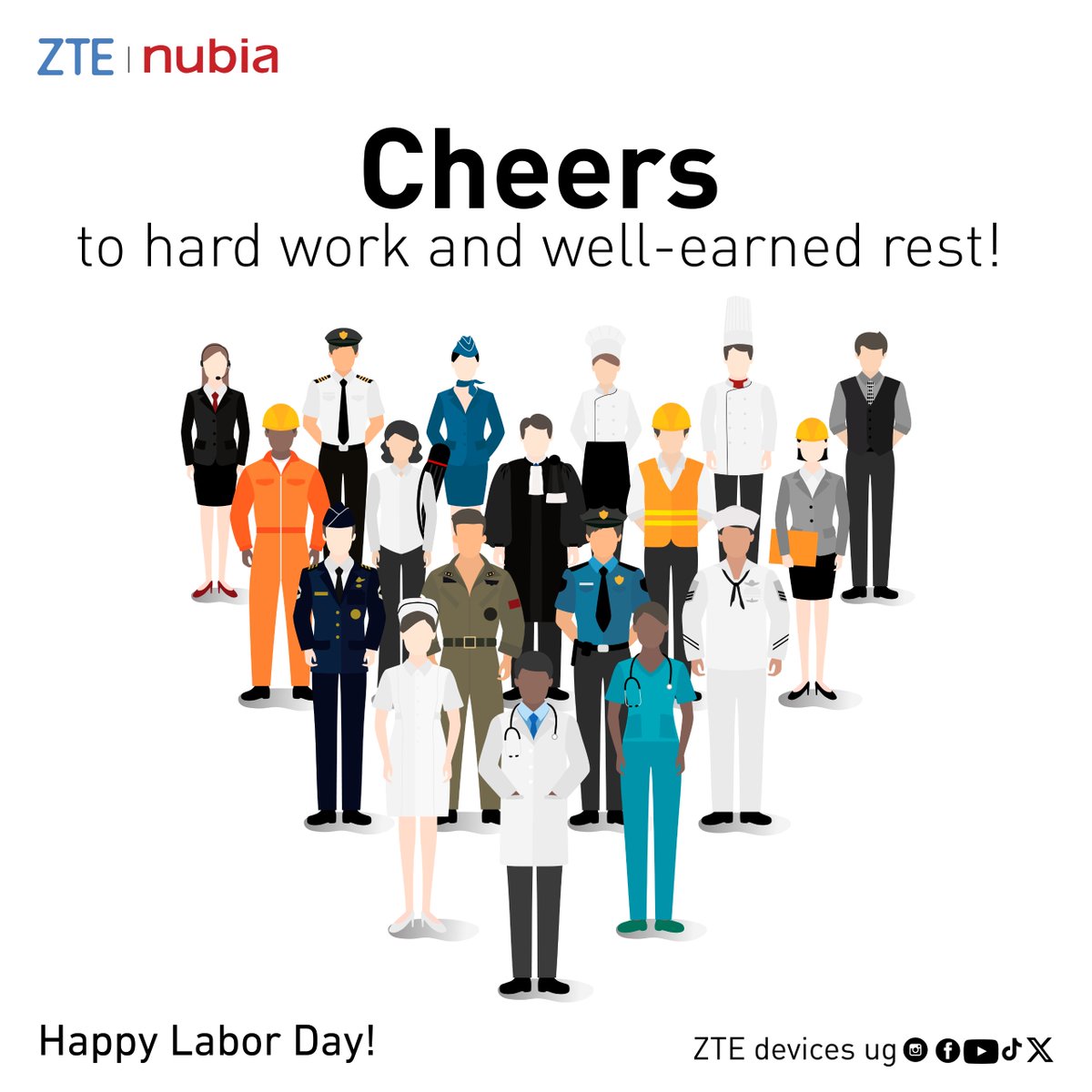 ztedevices_ug's tweet image. Wishing everyone a happy and restful Labour Day! Today, we celebrate the hard work, dedication, and achievements of workers everywhere. Thank you for all that you do—enjoy this well-deserved break!

#ZTE #nubia #BetterForAll
