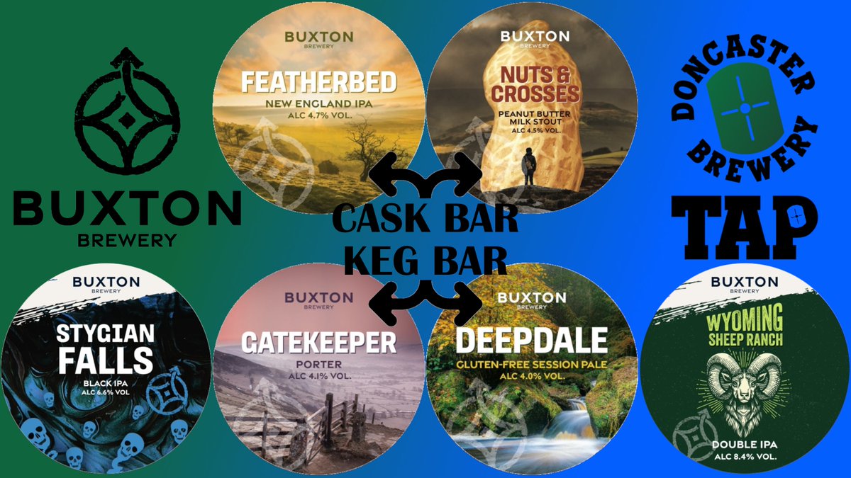 Doncaster Brewery & Tap (also on Bluesky) (@doncastertap) on Twitter photo Soon begins our May Bank Holiday <a href="/BuxtonBrewery/">BuxtonBrewery</a> Takeover, so for all those desperate to know what we'll have on, here is it!
Doncaster Brewery Tap has:
Featherbed 4.7% New England IPA
Nuts & Crosses 4.5% Peanut Butter Milk Stout Soon begins our May Bank Holiday <a href="/BuxtonBrewery/">BuxtonBrewery</a> Takeover, so for all those desperate to know what we'll have on, here is it!
Doncaster Brewery Tap has:
Featherbed 4.7% New England IPA
Nuts & Crosses 4.5% Peanut Butter Milk Stout