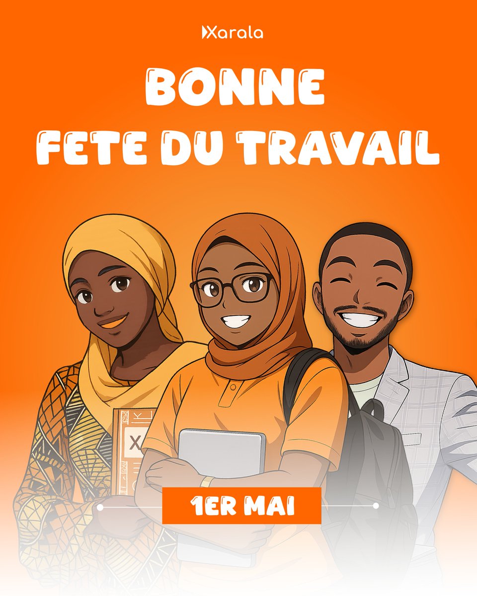 Bonne fête du travail à tous les bâtisseurs de demain !
Aujourd’hui, on célèbre le courage, l’engagement et le talent de toutes celles et ceux qui se lèvent chaque jour pour construire, innover, enseigner, soigner, coder, créer…#FêteDuTravail #1erMai #Xarala #TravailEtFormation
