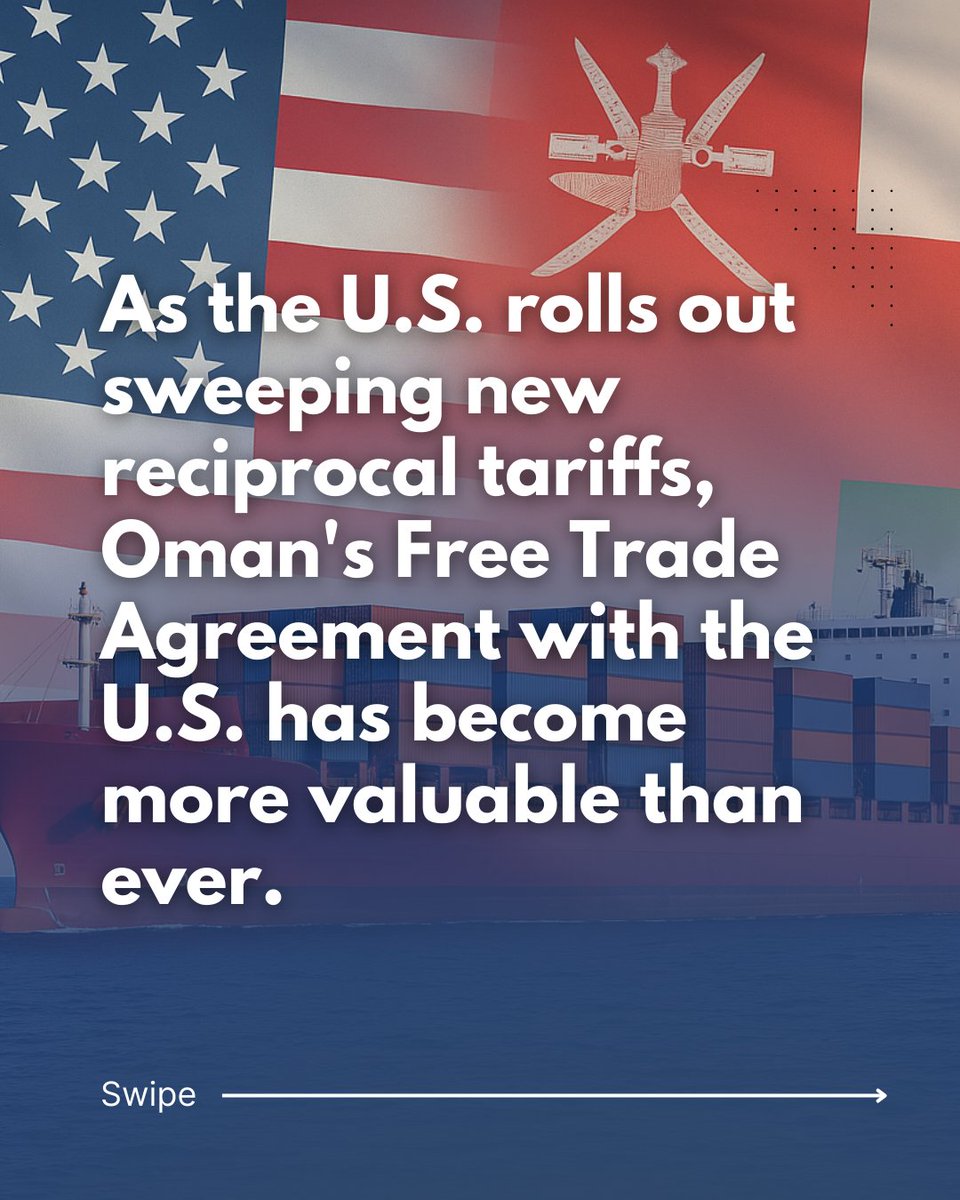 amchamoman's tweet photo. As global markets respond to shifts in U.S. trade policy, Oman finds itself in a strategically advantageous position. Read more here: https://t.co/Xmg2zCvorH https://t.co/fiJOrtOO0w