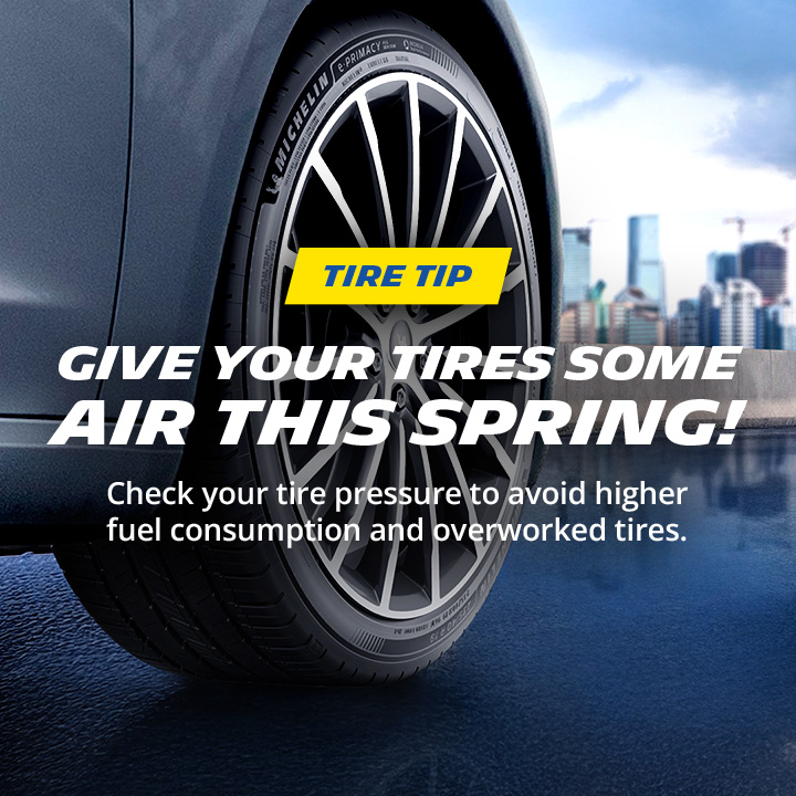 MichelinUSA's tweet photo. Happy tires = happy spring travels! 🚙 🌱 Maintain proper tire pressure so you can go the distance and save at the pump. https://t.co/7n04eedWdK #Tiretip https://t.co/p8C84izfFy