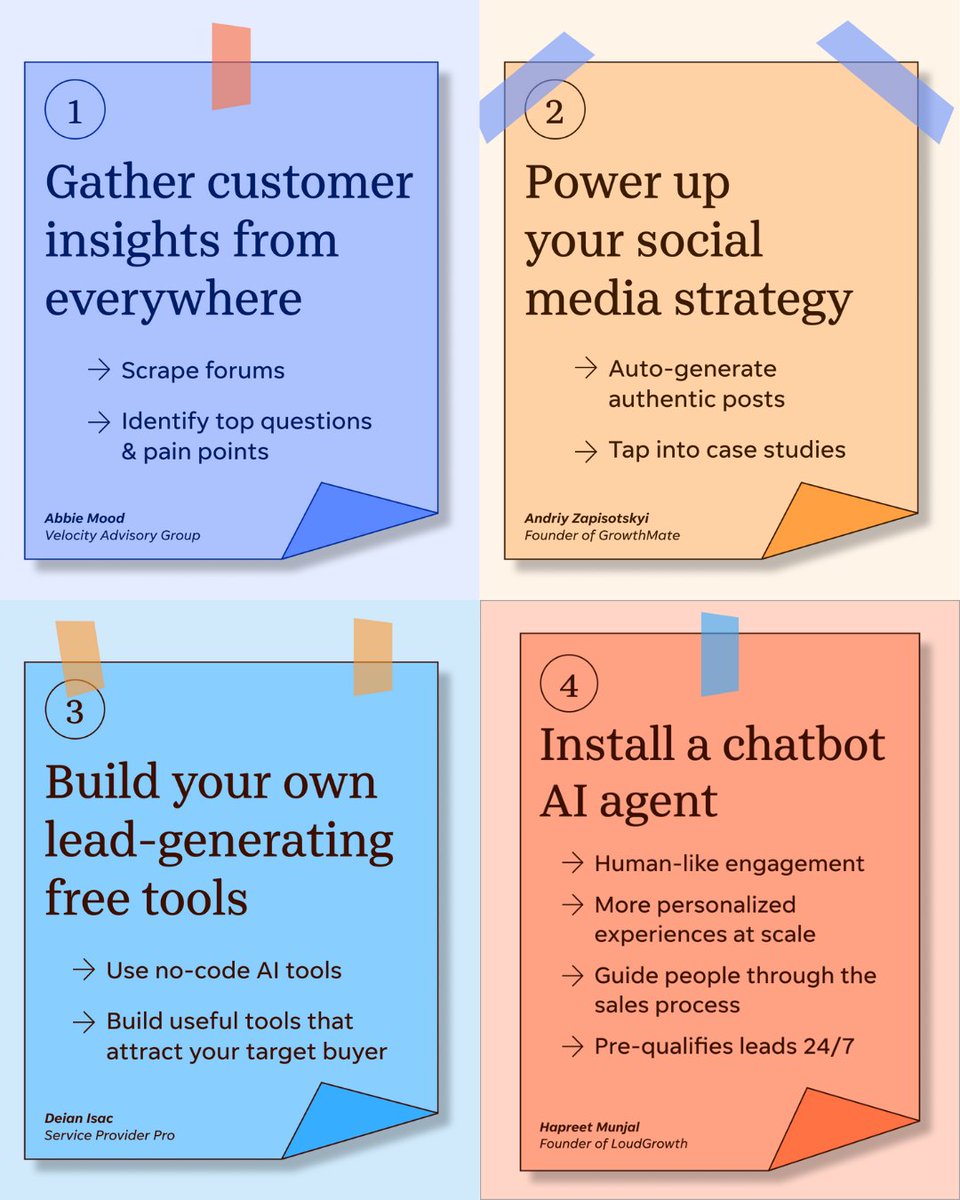 How the smartest marketers are using #AI to fill their funnel faster 🧲⚡️

Thank you to our experts for sharing their hacks for smarter #LeadGen! 
<a href="/munjalharpreet/">Harpreet Munjal</a>, <a href="/LoudGrowth/">LoudGrowth</a>
<a href="/AbbieMood/">Abbie Mood</a>
<a href="/zapisotskyi/">Andriy Zapisotskyi</a>
<a href="/deanwithani/">Deian Isac 🪄</a>

Tap into 4 more tips: monkeylink.co/11612e