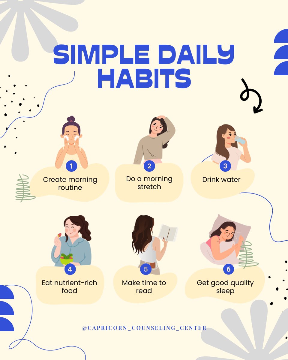 Capricorn_C_C's tweet image. Small daily habits can lead to a profound impact on mental health over time. How often do you take a moment to breathe deeply or let yourself enjoy a quiet moment? Reflect on the power of these moments in your life. #SmallStepsBigDifference #MindfulnessMatters #MentalHealthCare