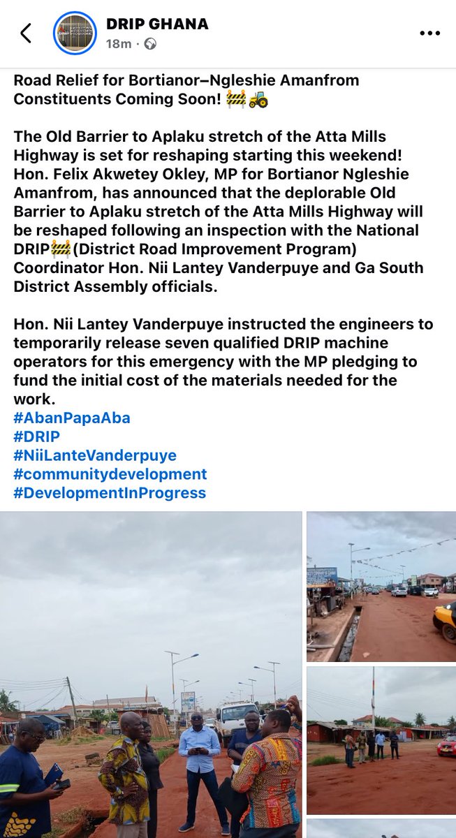 DRIPGHANA's tweet photo. 🚧🚜
#AbanPapaAba 
#DRIP 
#NiiLanteVanderpuye
#communitydevelopment
#DevelopmentInProgress https://t.co/uEDMdDgVgb