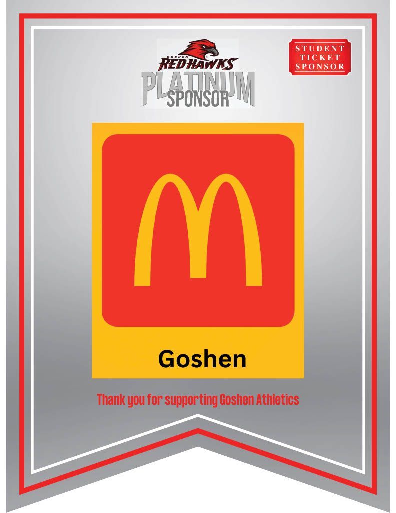 Thank you for the continued support <a href="/McDonalds/">McDonald's</a> Goshen! #RedHawkSponsor