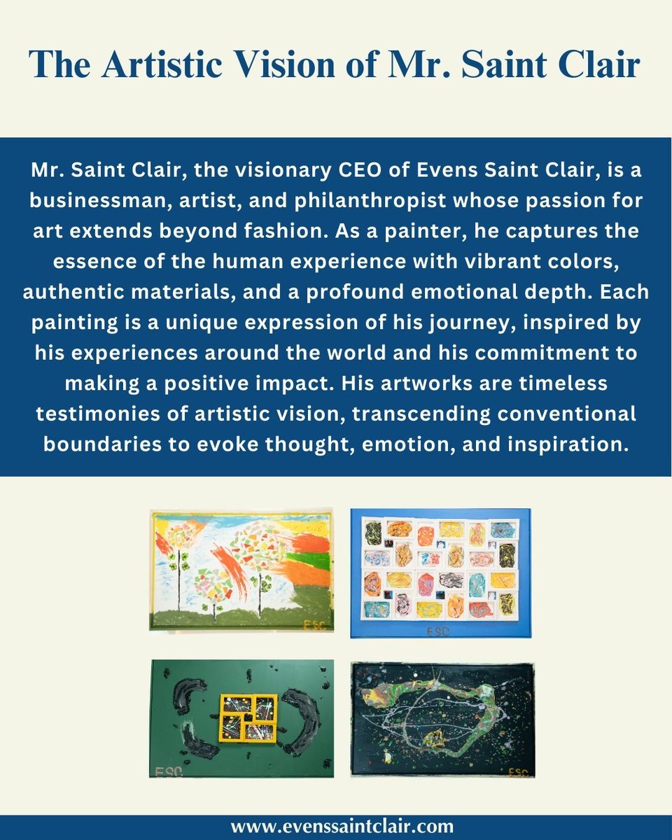 Behind every canvas is a mission. 🎨 Creativity powers change across Haiti, Guinea, the DR, and beyond. When art leads, purpose follows.

Witness the artistry. Support the movement: evenssaintclair.com

\#ArtWithPurpose #CreativeLeadership #GlobalEmpowerment