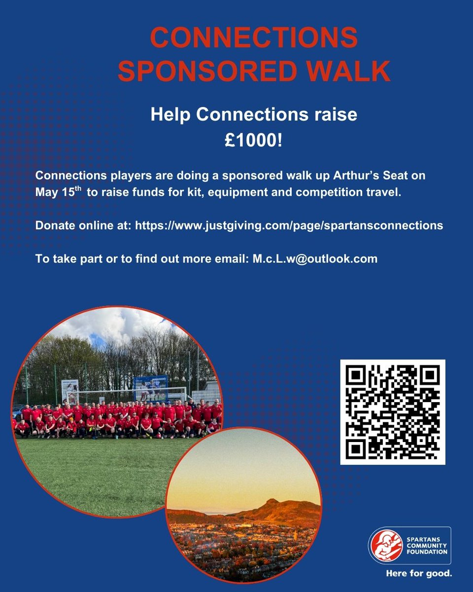 ⚽️🚶‍♀️🚶🚶‍♂️ CONNECTIONS SPONSORED WALK! May 15th. Raising funds for kit, equipment and travel. Donate 👉 justgiving.com/page/spartansc…