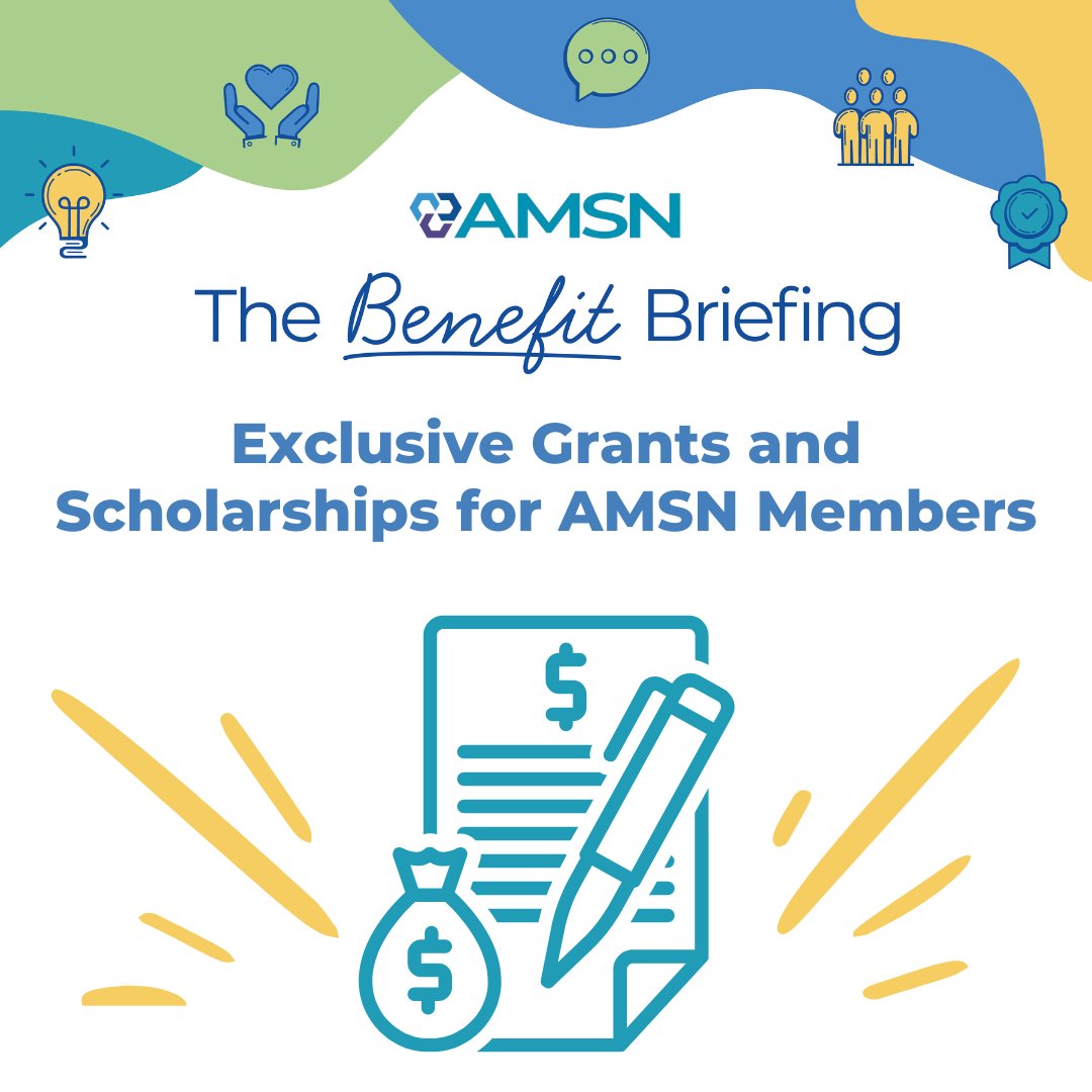 Allow us to brief you on one of the many AMSN member benefits: AMSN grants and scholarships. 💼 Members have access to exclusive grants and scholarships created to financially assist their professional growth. Learn more about this benefit and others: hubs.la/Q03k7vh00