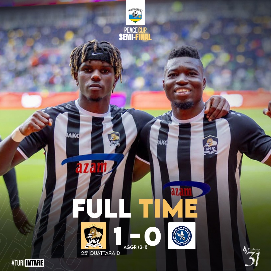 aprfcofficial's tweet photo. Full-time 

APR FC 1-0 Police FC 
Ouattara ⚽️

Aggregate 2-1 https://t.co/RxLkKiQNi7