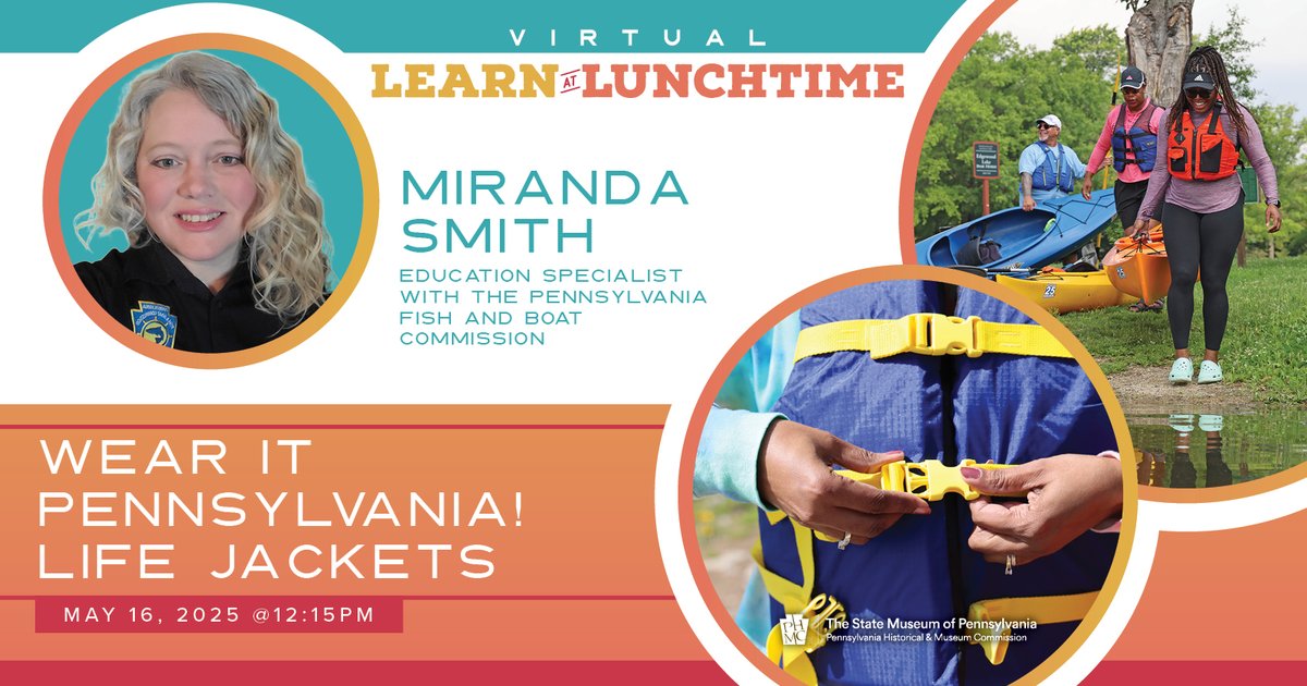 State Museum of PA (@statemuseumpa) on Twitter photo Sign up for May's virtual Learn at Lunchtime program! Miranda Smith, Education Specialist with <a href="/pafishandboat/">Pennsylvania Fish and Boat Commission</a> will explain how to prepare for fun on a boat as the warmer weather approaches.
statemuseumpa.org/.../virtual-pr…
#NationalSafeBoatingWeek Sign up for May's virtual Learn at Lunchtime program! Miranda Smith, Education Specialist with <a href="/pafishandboat/">Pennsylvania Fish and Boat Commission</a> will explain how to prepare for fun on a boat as the warmer weather approaches.
statemuseumpa.org/.../virtual-pr…
#NationalSafeBoatingWeek