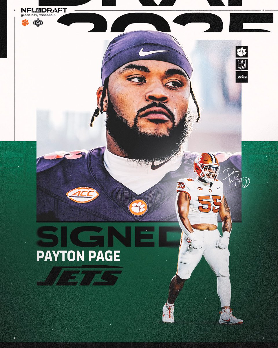 Clemson Football (@clemsonfb) on Twitter photo The <a href="/nyjets/">New York Jets</a> are getting a great one with <a href="/PaytonPage55/">Payton Page</a> 😤 Opportunity awaits! #NFLDraft 🐅📈 The <a href="/nyjets/">New York Jets</a> are getting a great one with <a href="/PaytonPage55/">Payton Page</a> 😤 Opportunity awaits! #NFLDraft 🐅📈