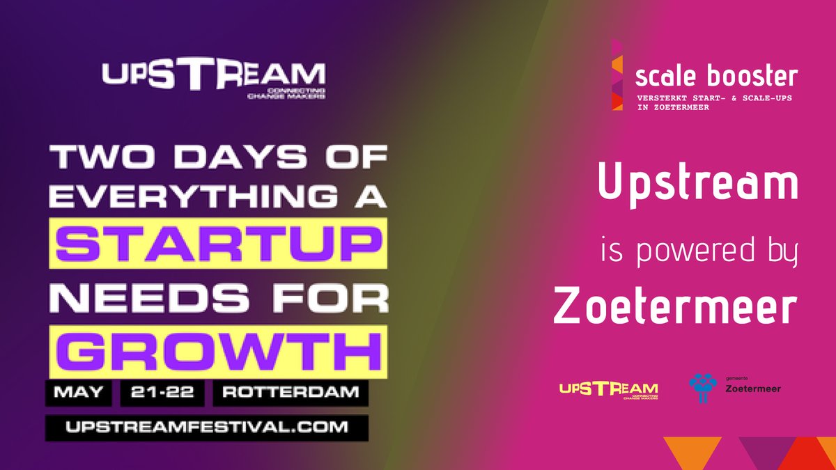 Join us at Upstream! Two days of everything a startup needs for growth. Upstream connects change makers who drive the transition to a digital, carbon-neutral, circular, and inclusive new economy. Upstream's 6th edition will take place on May 21 &amp; 22, '25. scalebooster.nl/nl/upstream-tw…