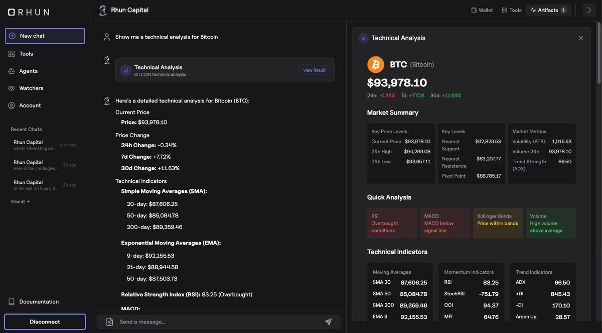 We pushed a pretty big design update last night... 

📜 Artifacts now live on <a href="/rhuncapital/">Rhun Capital</a> 

What's an artifact? An artifact is a piece of content that is created whenever you run a tool while chatting with your agent. These organized outputs make complex information easier to