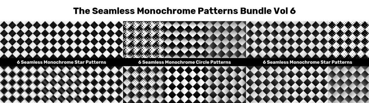 DavidZydd's tweet image. The Seamless Monochrome Patterns Bundle Vol 6 creativefabrica.com/product/seamle… This bundle have 600  vector backgrounds. Get this great bundle for only $9 and save $195! #patterns #HugeDiscount #MonochromePatterns #MonochromeGraphics #discount #vector #SeamlessBackground