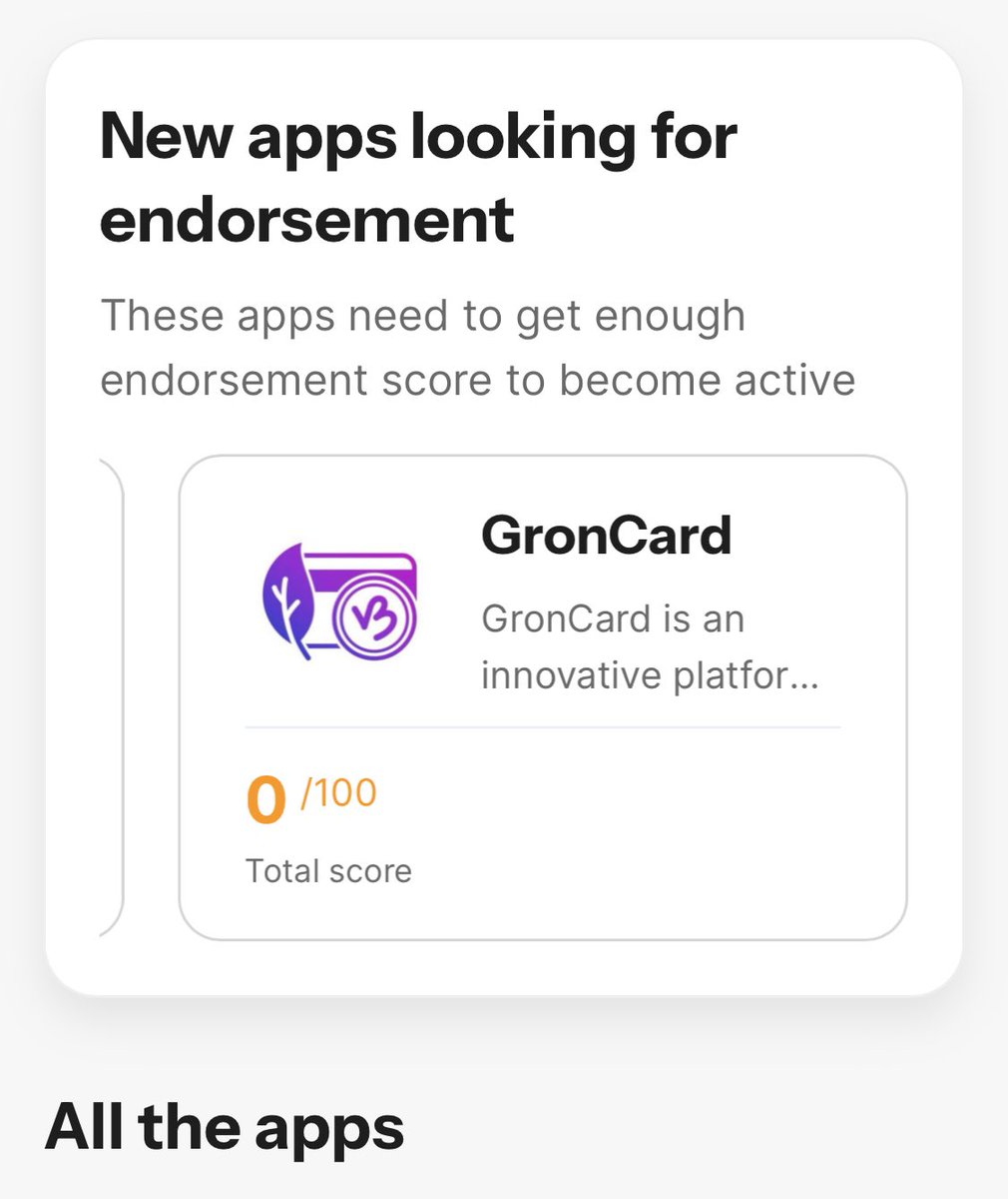 A new use case for B3TR is asking for support on #Vebetter 👀

<a href="/VeChainXNodes/">X-Nodes</a> and economic nodes, if you have endorsement points go check it out!

#VeBetterDAO #giftcard