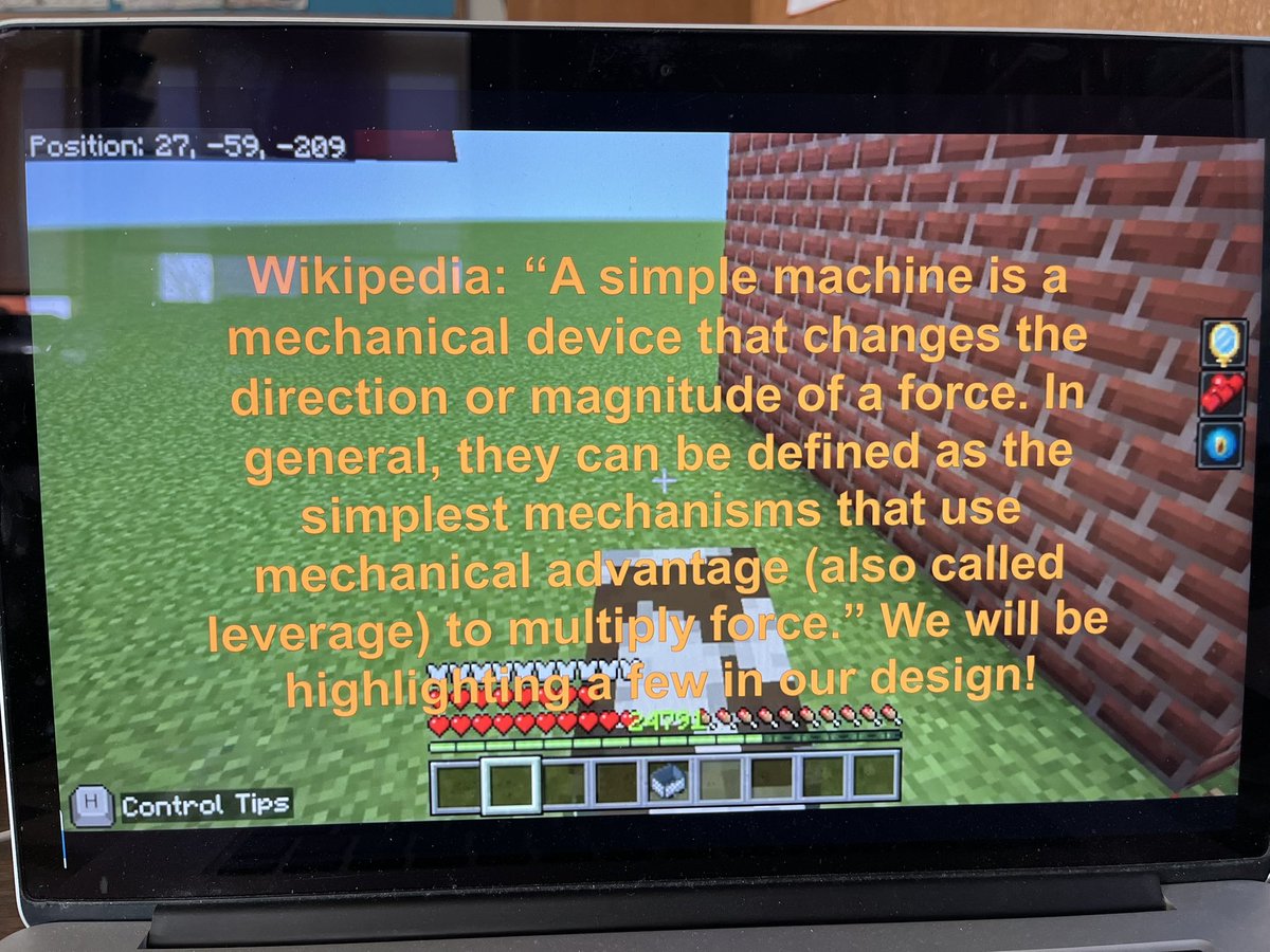 MsTavares (@mcm_mst) on Twitter photo Done! ✅
Team submissions for the <a href="/NASEFedu/">NASEF</a> 2025 Digital <a href="/RubeGoldberg/">The Rube Goldberg Institute</a> Machine Contest STEAM competition in #MinecraftEDU🤩
The challenge: feed a pet
#NASEF #RubeGoldberg <a href="/PlayCraftLearn/">Minecraft Education</a> <a href="/tdsb/">Toronto District School Board</a> Done! ✅
Team submissions for the <a href="/NASEFedu/">NASEF</a> 2025 Digital <a href="/RubeGoldberg/">The Rube Goldberg Institute</a> Machine Contest STEAM competition in #MinecraftEDU🤩
The challenge: feed a pet
#NASEF #RubeGoldberg <a href="/PlayCraftLearn/">Minecraft Education</a> <a href="/tdsb/">Toronto District School Board</a>