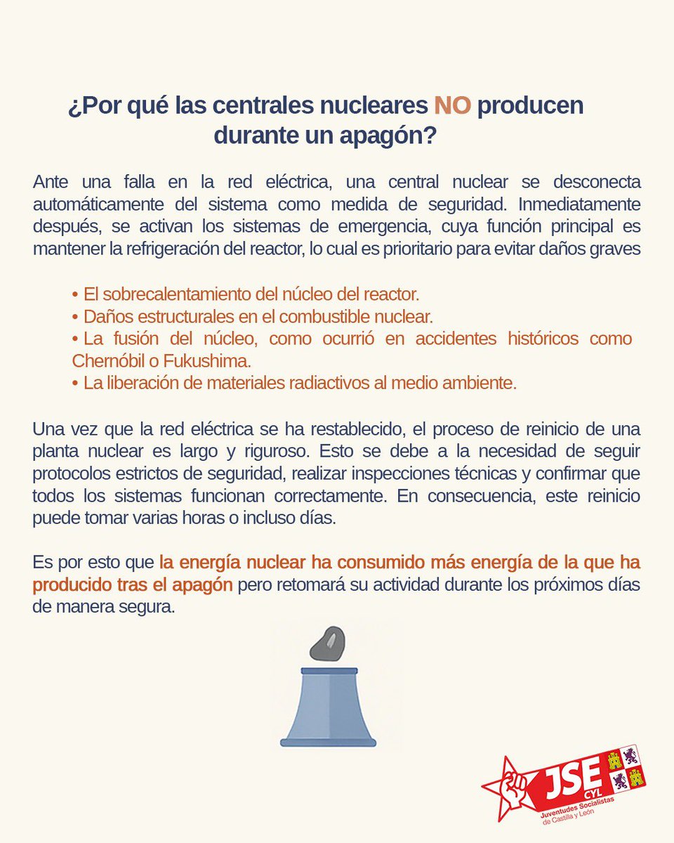 JSCyL's tweet photo. 🤔¿Qué es un ciclo combinado?
☢️¿Por qué la energía nuclear NO es la solución a los apagones?

Te lo explicamos💡 https://t.co/9oSMX6gobi
