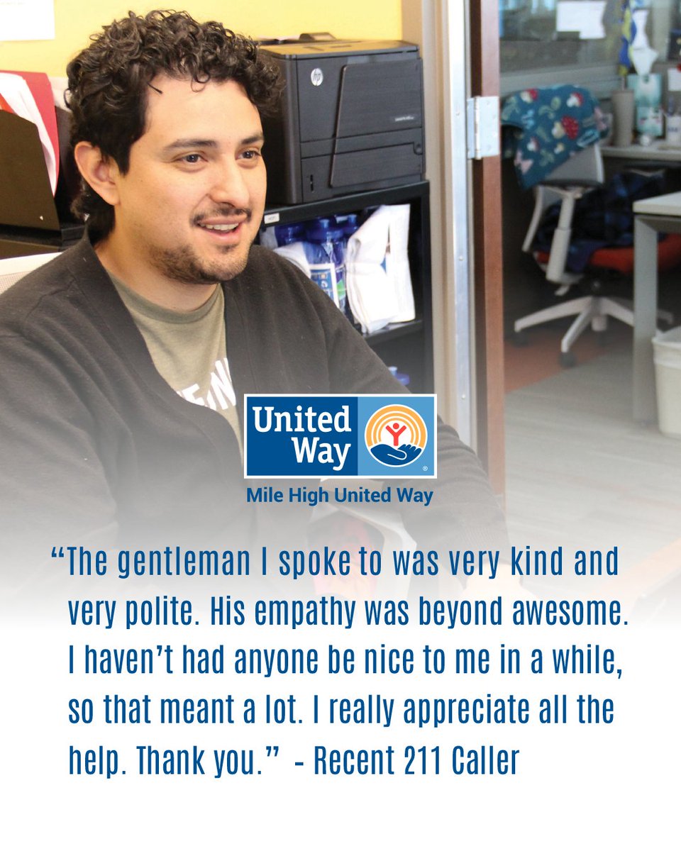 Last year, we supported over 170,000 Coloradans through 211. When you give to Mile High United Way, you join this important work. Donate today to create new opportunities for thousands of Metro Denver families in critical need of help: bit.ly/4jyvmKN #CommunityUnited