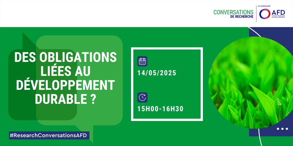 💡Et si une nouvelle génération d’obligations finançait la transition juste ?

📢Rejoignez nous le 14/05 pour notre webinaire sur les obligations "CORL" : un outil innovant pour mobiliser des capitaux privés au service des #ODD.

Inscriptions ➡️ bit.ly/438Ee3O