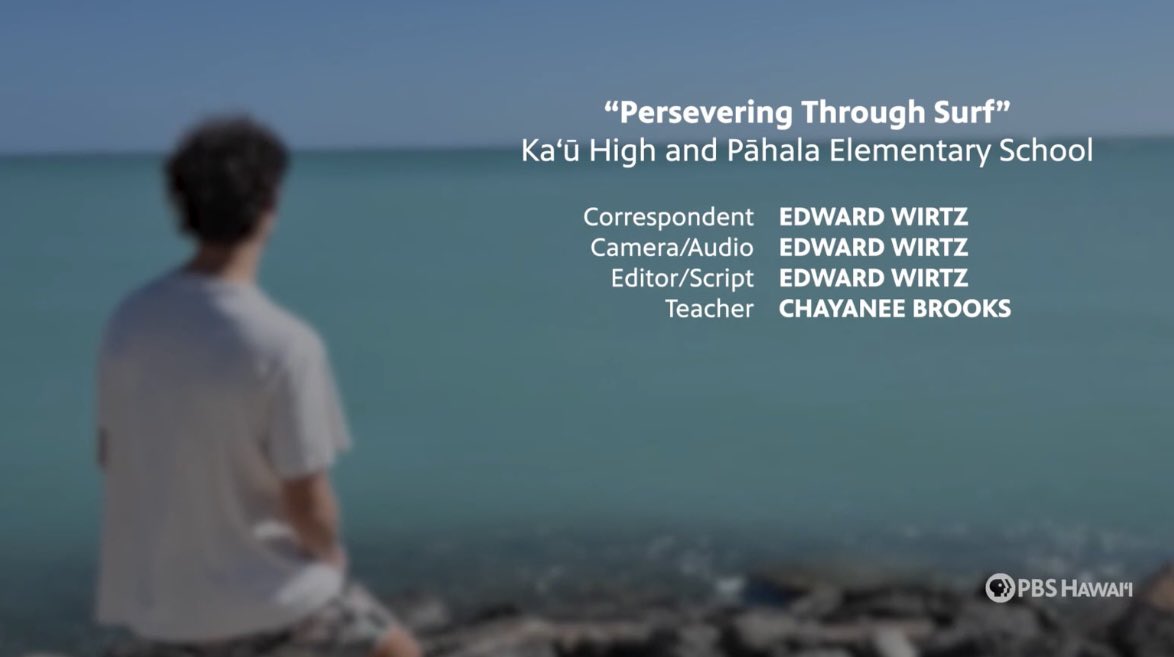 Huge congrats to my student, Eddie, for his moving narrative on <a href="/pbshawaii/">PBS Hawai‘i</a> HIKI NŌ. Eddie talks about the perseverance needed to ride waves and the ocean’s healing power. So proud of you!