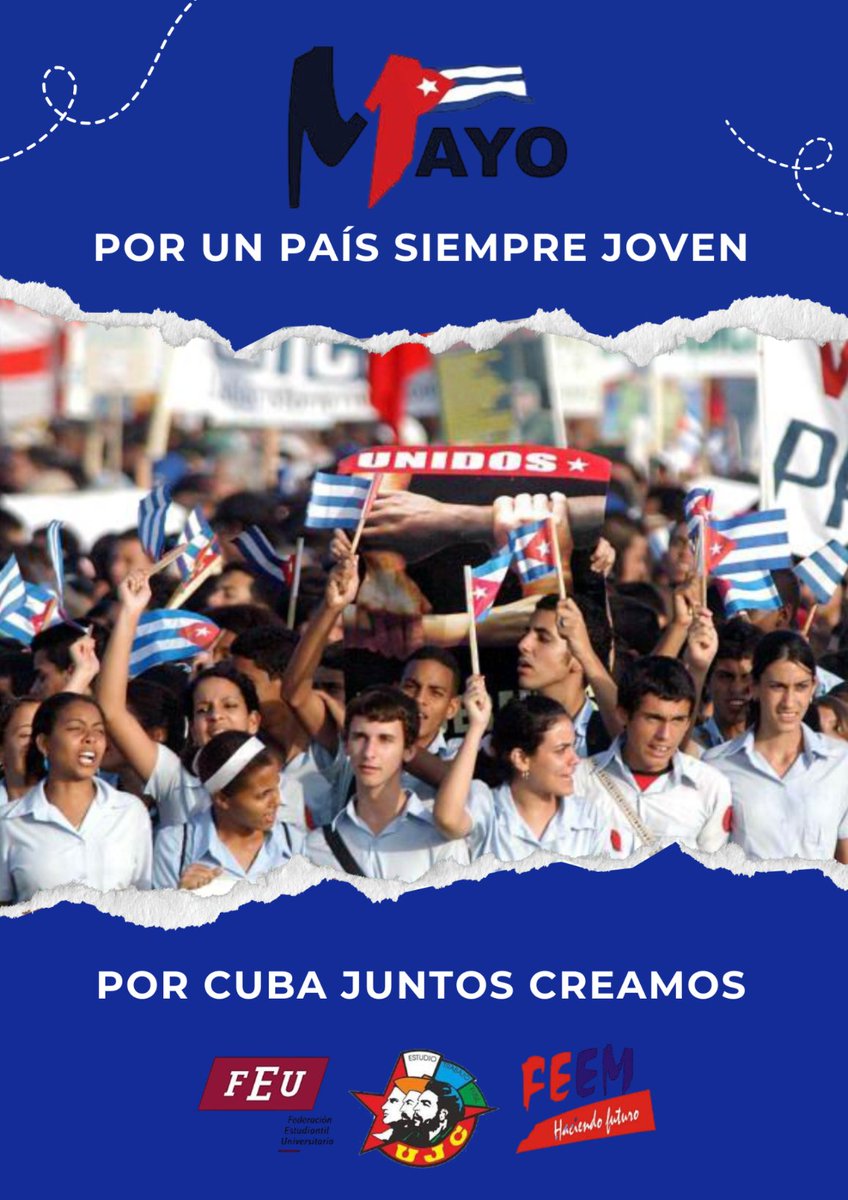 UJC de Cuba (@ujcdecuba) on Twitter photo Como prueba de que la juventud 🇨🇺 sabrá corresponder a tan alto compromiso, asumen la responsabilidad en la mayoría de las provincias, de cerrar la celebración del Día Internacional de los Trabajadores.
#PorCubaJuntosCreamos
#UJCdeCuba #SiempreJoven
<a href="/MeyvisEstevezE/">Meyvis Estevez Echevarría</a> Como prueba de que la juventud 🇨🇺 sabrá corresponder a tan alto compromiso, asumen la responsabilidad en la mayoría de las provincias, de cerrar la celebración del Día Internacional de los Trabajadores.
#PorCubaJuntosCreamos
#UJCdeCuba #SiempreJoven
<a href="/MeyvisEstevezE/">Meyvis Estevez Echevarría</a>